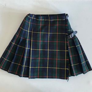 Wool Tartan Pleated Kilt Skirt Handmade in Italy